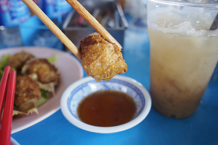 Crab sausage Hoi Jor  chinese appetizersの写真素材