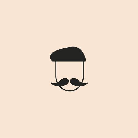 Icon of man artist with beret hatのイラスト素材
