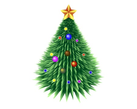 Christmas tree with decorationsのイラスト素材