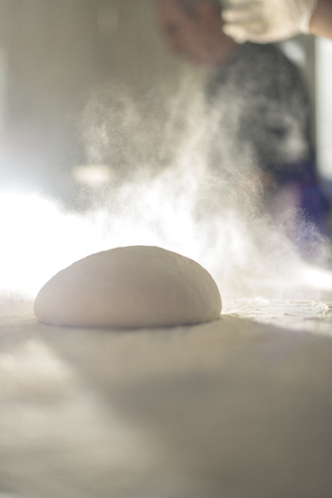 Dough in flourの写真素材