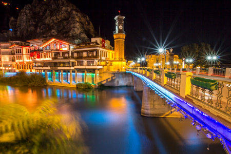 Night view of Tbilisi city, Georgia. Tbilisi is the capital and largest city of Georgia.の写真素材