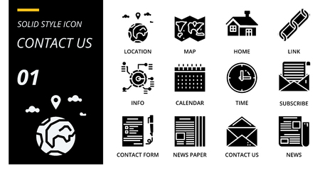 solid icon pack for designers and developers. Icons for social media, social network, communication,contact us, digital marketing, for websites and mobile websites and apps.のイラスト素材