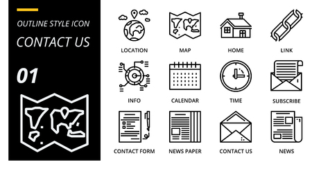 outline icon pack for designers and developers. Icons for social media, social network, communication,contact us, digital marketing, for websites and mobile websites and apps.のイラスト素材