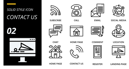 outline icon pack for designers and developers. Icons for social media, social network, communication,contact us, digital marketing, for websites and mobile websites and apps.のイラスト素材