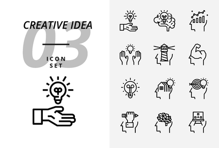 Icon pack for creative idea brainstorm idea creativeのイラスト素材