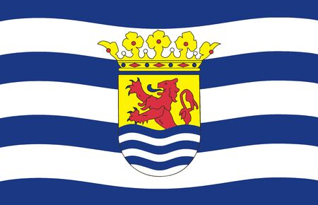 Zeeland province, Netherlands  flag vector iconのイラスト素材