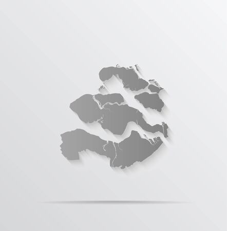 Zeeland province, Netherlands map vector, isolated on white background. Gray map template, flat earth.のイラスト素材