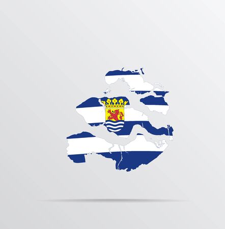Vector map of Zeeland province, Netherlands combined with Zeeland province, Netherlands flag.のイラスト素材