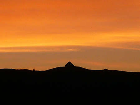 sunset at Dunkery Beacon, the highest point on Exmoor, South West Englandの写真素材