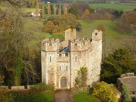 View from the keep at Dunster Castle, Exmoor, South West Englandの写真素材