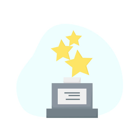 Star award flat icon. Vector illustration on white background for graphic and web design.のイラスト素材