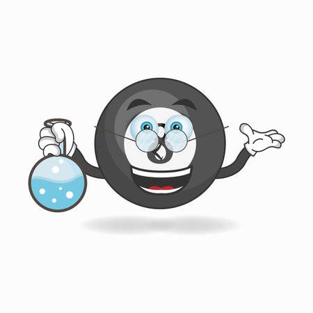 The Billiard ball mascot character becomes a scientist. vector illustrationのイラスト素材
