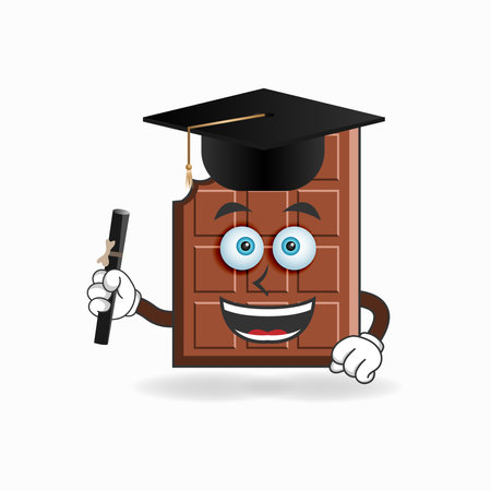The Chocolate mascot character becomes a scholar. vector illustrationのイラスト素材