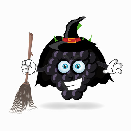 The Grape mascot character becomes a magician. vector illustrationのイラスト素材