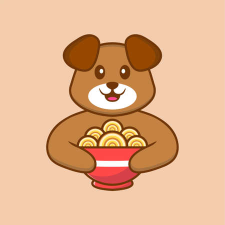Cute dog cartoon character vector illustration.のイラスト素材