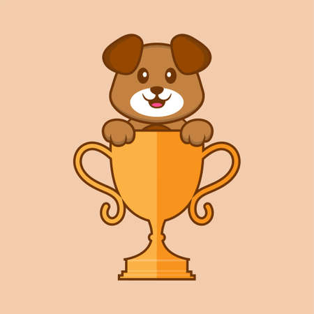 Cute dog cartoon character vector illustration.のイラスト素材