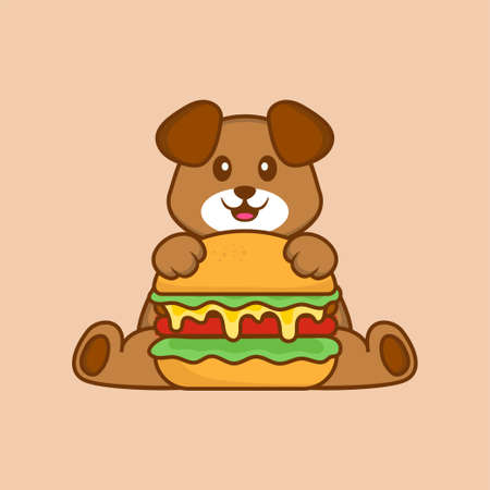 Cute dog cartoon character vector illustration.のイラスト素材