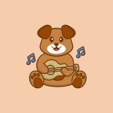 Cute dog cartoon character vector illustration.のイラスト素材