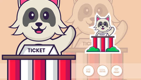 Hand drawn illustration of Cute dog. Cartoon character concept - Stickersのイラスト素材