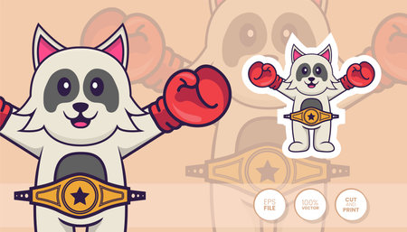 Hand drawn illustration of Cute dog. Cartoon character concept - Stickersのイラスト素材