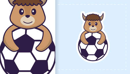 Cute sheep mascot character. Can be used for stickers, patches, textiles, paper. Vector illustrationのイラスト素材