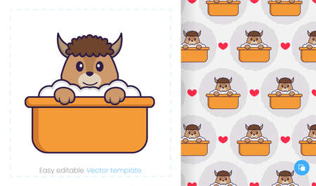 Seamless pattern with cartoon sheep on white background. Can be used on packaging paper, cloth and others.のイラスト素材