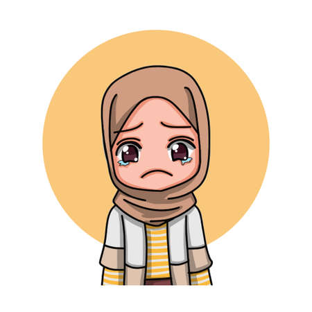 Cute Female Muslim Character. Vector Illustrationのイラスト素材