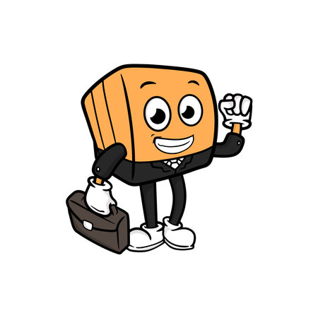 box cartoon character. vector illustrationのイラスト素材
