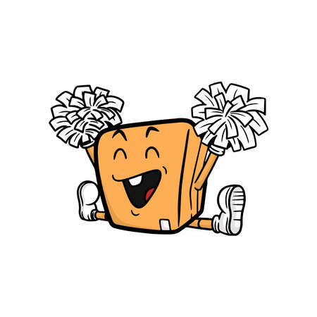 box cartoon character. vector illustrationのイラスト素材