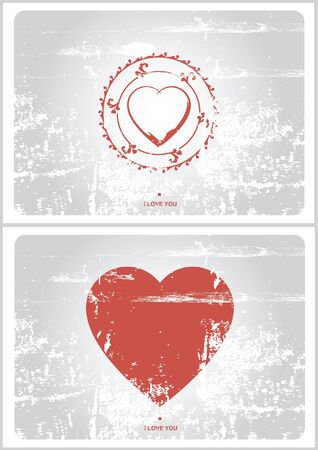 Grunge valentines day cardsのイラスト素材
