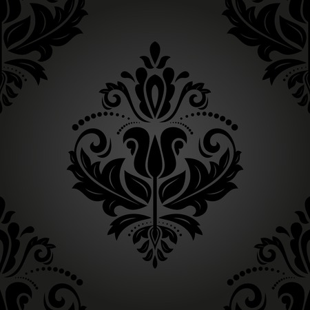 Oriental seamless vector pattern with damask, arabesque and floral elements  Abstract backgroundのイラスト素材