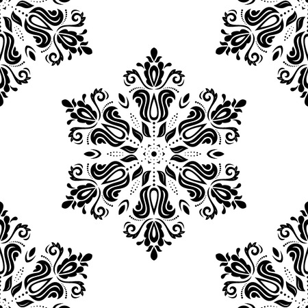 Oriental seamless vector pattern with damask, arabesque and floral elements  Abstract backgroundのイラスト素材