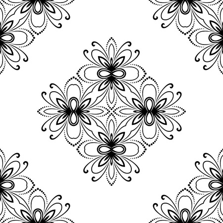 Oriental seamless vector pattern with damask, arabesque and floral elements  Abstract backgroundのイラスト素材