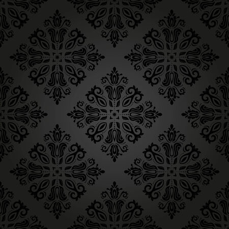 Oriental seamless vector pattern with damask, arabesque and floral elements  Abstract backgroundのイラスト素材