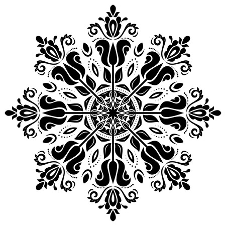 Oriental vector pattern with damask, arabesque and floral elements. Abstract backgroundのイラスト素材