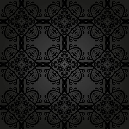 Oriental vector pattern with damask, arabesque and floral elements. Seamless abstract backgroundのイラスト素材