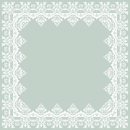 Oriental vector frame with damask, arabesque and floral pattern. Abstract backgroundのイラスト素材