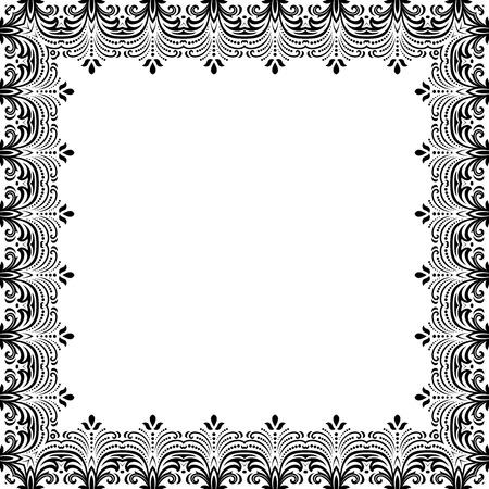 Oriental vector frame with damask, arabesque and floral pattern. Abstract backgroundのイラスト素材