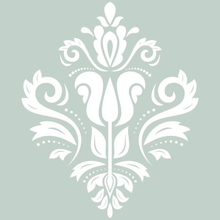 Oriental vector pattern with damask, arabesque and floral elements. Abstract blue and white backgroundのイラスト素材