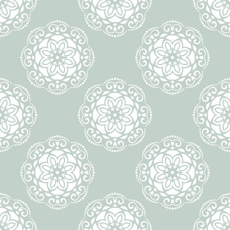 Floral vector oriental pattern with damask, arabesque and floral elements. Light seamless abstract wallpaper and backgroundのイラスト素材