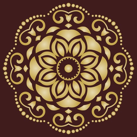 Oriental pattern with damask, arabesque and floral elements.のイラスト素材