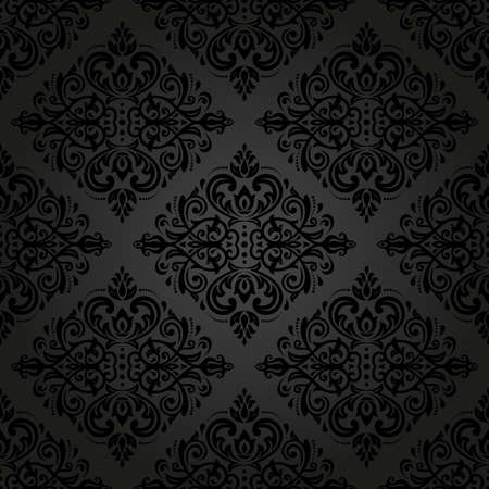Damask seamless pattern. Vector traditional dark ornament with oriental elements for backgroundsのイラスト素材