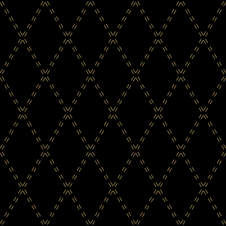 Geometric fine abstract vector pattern. Seamless modern texture for wallpapers and backgrounds. Black and golden colorsのイラスト素材