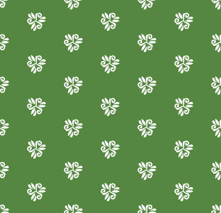 Floral vector oriental pattern with floral elements. Seamless abstract wallpaper and background. Green and white colorsのイラスト素材