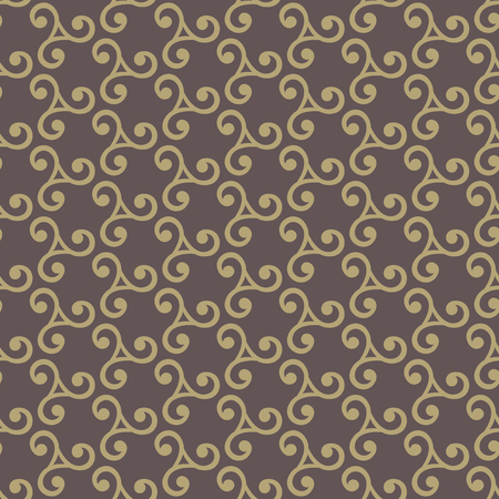 Geometric ornament. Seamless vector background. Abstract texture for wallpapers. Repeating elements. Brown and golden colorsのイラスト素材