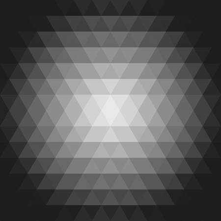 Geometric abstract background. Pattern with flow effect. Ornament with black, gray and white trianglesのイラスト素材