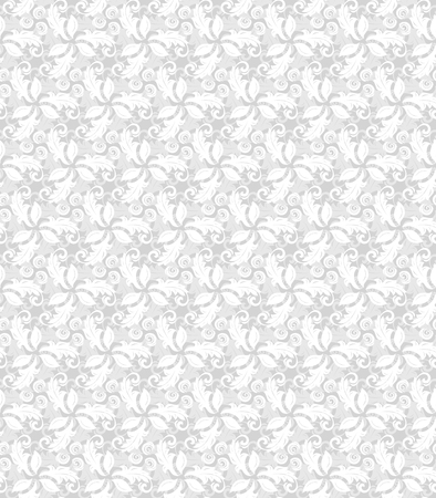 Floral vector ornament. Seamless abstract classic fine light silver patternのイラスト素材