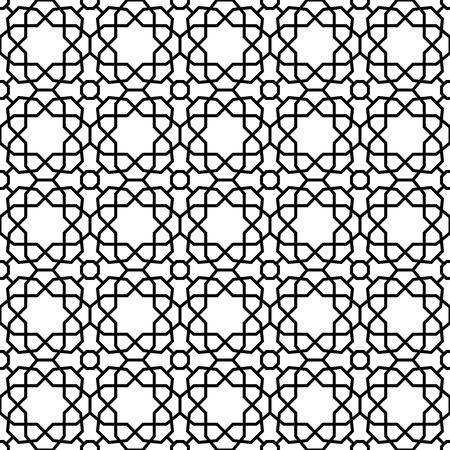 Geometric vector ornament with fine elements. Seamless black and white pattern for wallpapers and backgroundsのイラスト素材