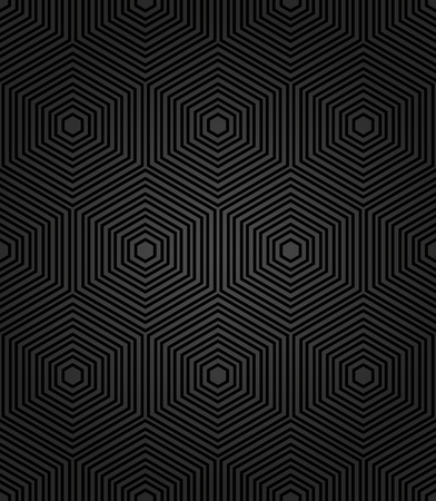 Geometric fine abstract vector dark background with black hexagons. Seamless modern patternのイラスト素材