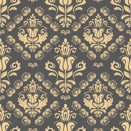 Oriental vector classic ornament. Seamless abstract golden patternのイラスト素材